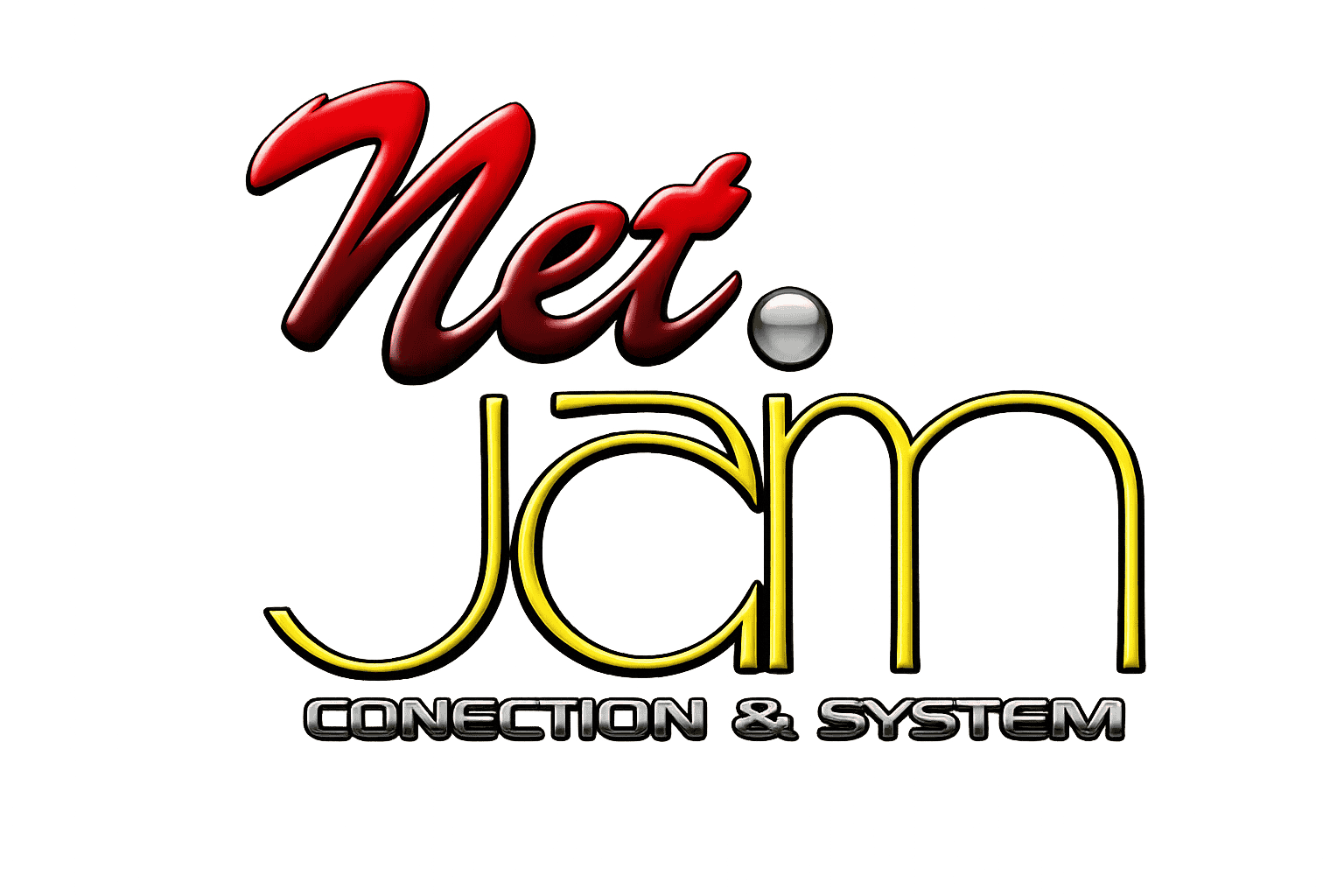 Logo de La empresa Net.JAM en color Rojo y Amarillo